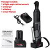 42V 100N.m Cordless Electric Wrench 3/8 Ratchet Wrench Set Angle Drill Screwdriver Wrench Tools with 2xBattery Charger