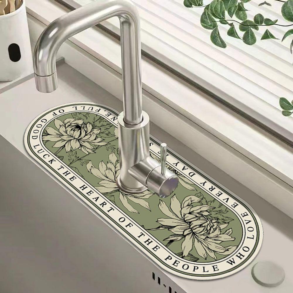 Diatomite Faucet Draining Mat Splash-proof Quick Dry Non-Slip Absorbent Pad Convenient Sink Splash Guard Rug