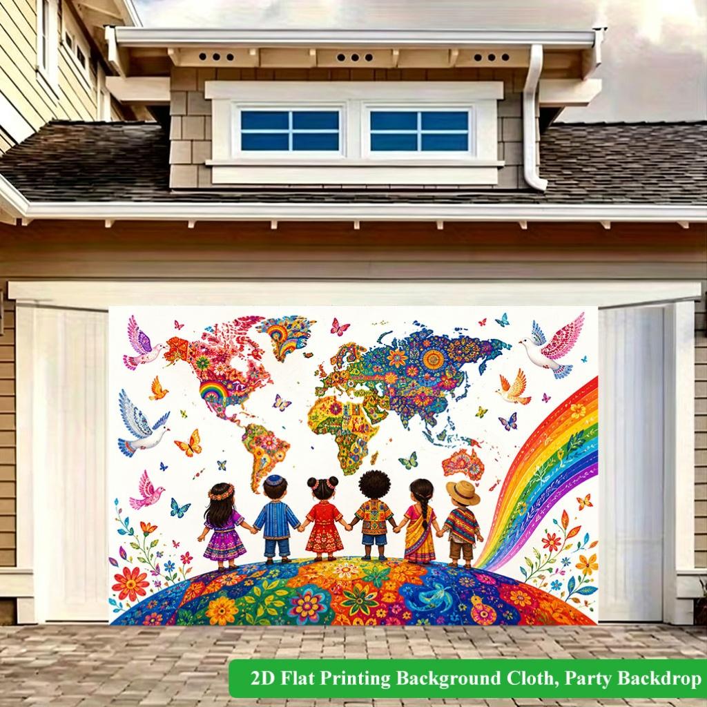 2D Flat Backdrop1pc Cultural Colorful Backdrop Banner Polyester Wall Decor For Living Room Bedroom Office Outdoor Decor Holiday Gift