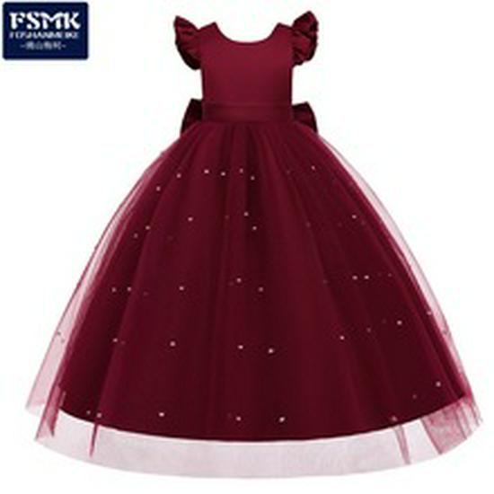 Платье принцессы на одно плечо с пайетками и пышной юбкой для девочек