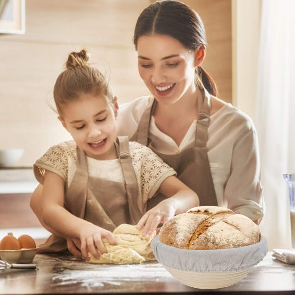 Bread Proofing Basket 9 Inch Round Bread Proofing Basket Box With Bread Linen Cloth For Professional Home Sourdough Bread Baking