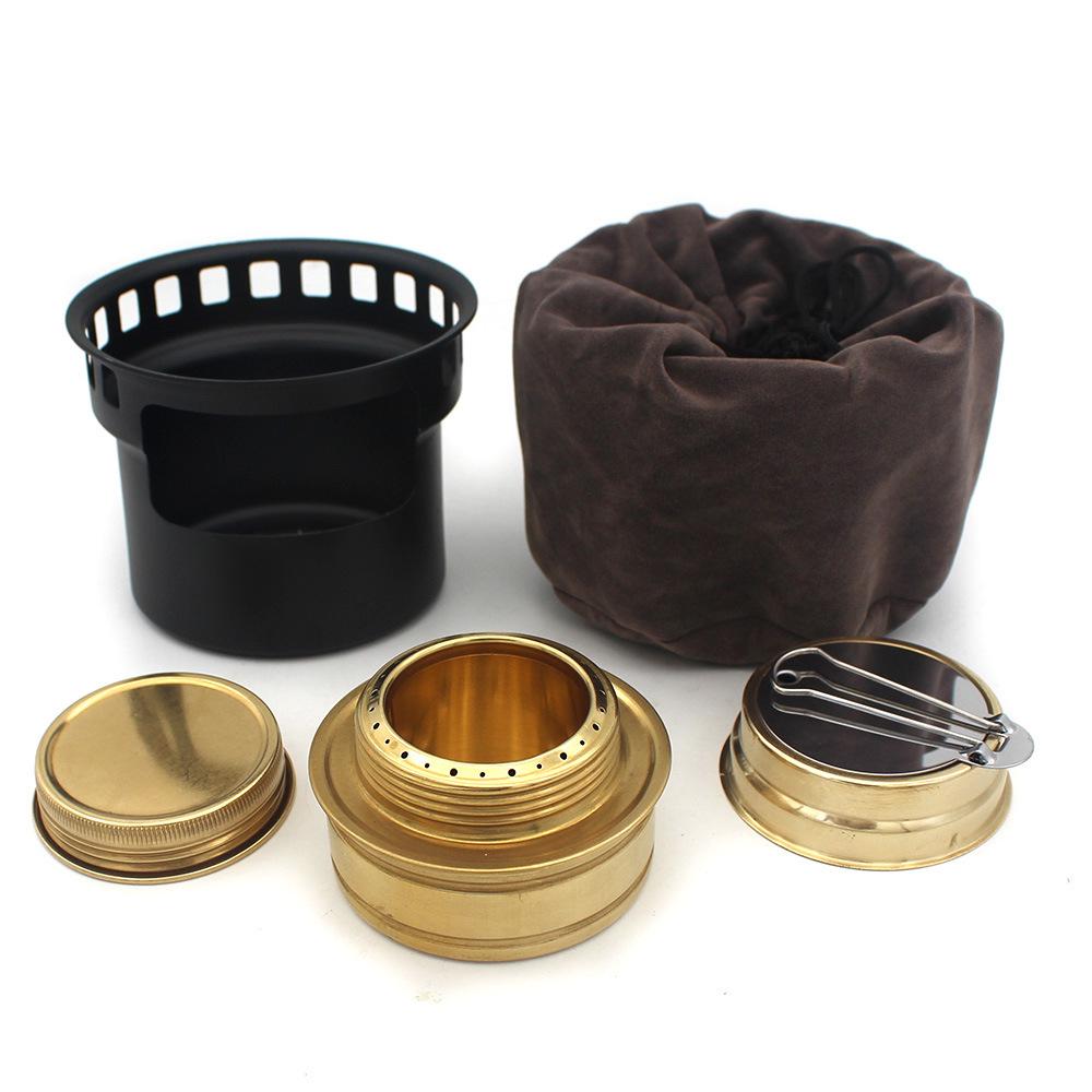 Aluminum Alloy Outdoor Alcohol Stove with Teapot and Insulated Heating Base for Picnic and Household Use