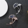 Fashion Crystal Brooch Pin High -End Ladies Alloy Ginkgo Leaf Rhinestone Corsage