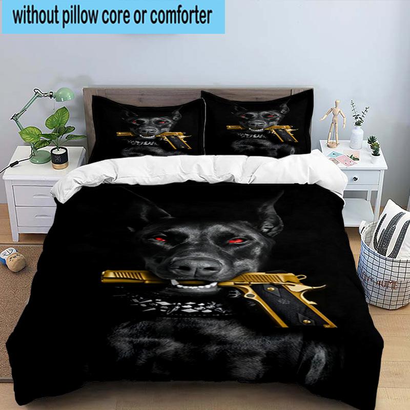 Diverse Dog Breeds Collage 3pcs Bedding,Including 1pc Duvet Cover And 2pcs Pillowcases Perfect for Christmas,Ideal for Bedroom, Dormitory