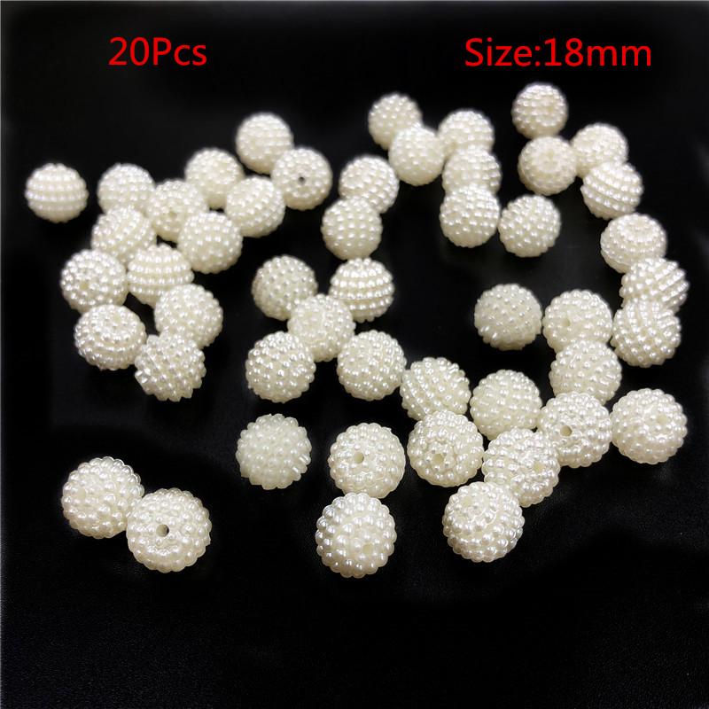 Imitation Pearl Wholesale DIY Crafts Handmade Material Jewelry Accessories Round Beige Loose Beads Findings Bayberry Ball For Jewelry Making Acrylic