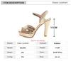 Fashion New 11CM Platform Super Gold High Heels For Woman Sexy Open Toe Sandals Gladiator Sequins Party Dress Ladies Shoes Size 34-43