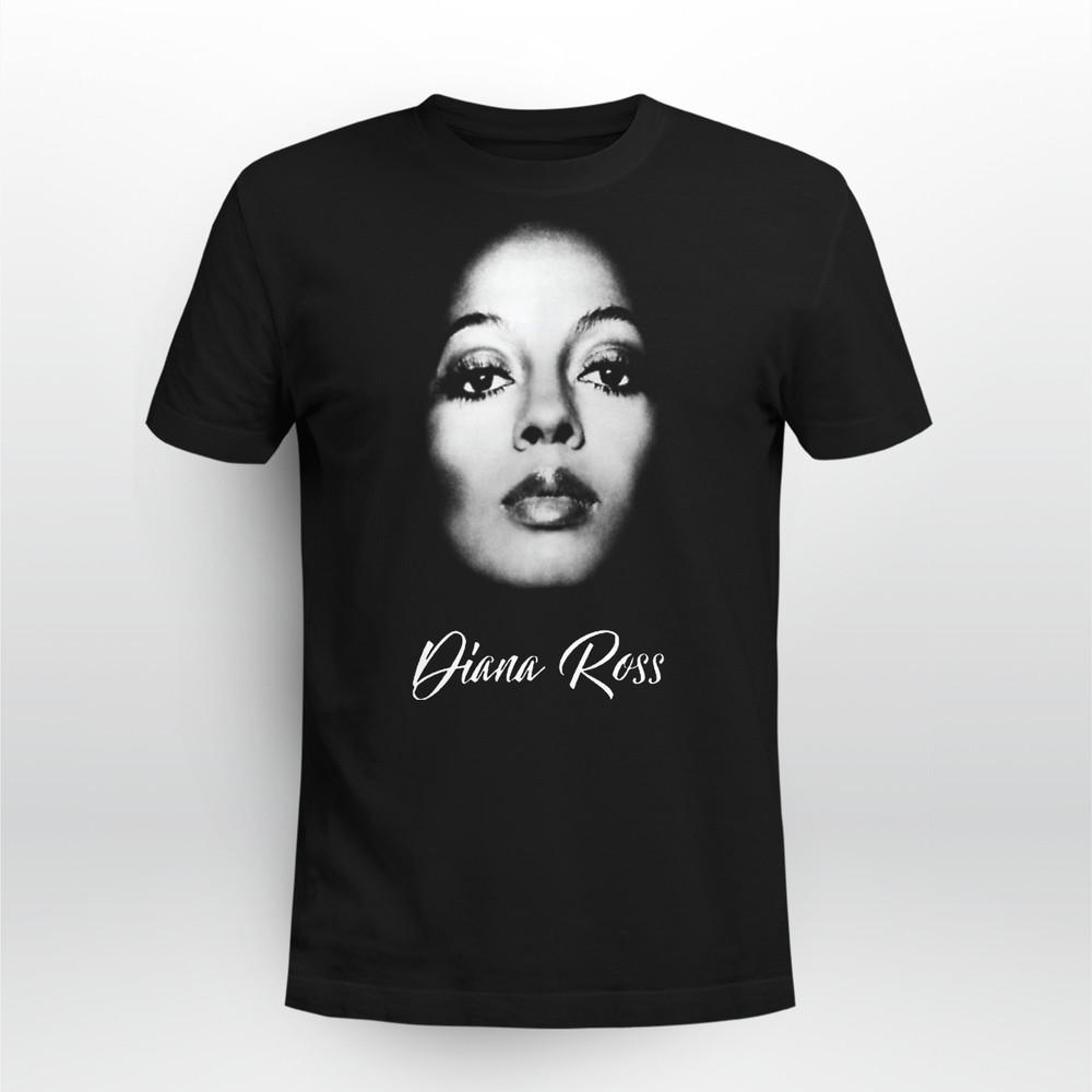 Diana Ross Face T-shirt Black Short Sleeve All Sizes S to 5XL 1F1569 Unisex T-Shirt