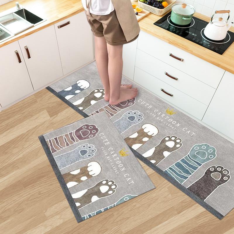 Fashion Simple Nordic Soft Kitchen Rug Anti-Fatigue Kitchen Rug Waterproof Non-Slip Rugs Set Runner Rug Bedside Rug Absorbent Carpet For Kitchen