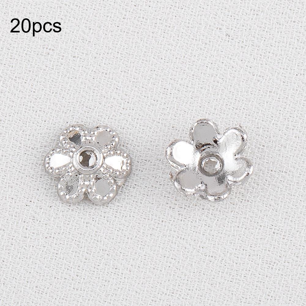 10pcs 15pcs 20pcs 18K Gold Plated Leaf Flower Bead Caps Bracelet Necklace Crafts Round Bead Cap DIY Jewelry Making Accessories