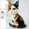 16036 Animal World Persian Cat Tabby Kitten Sit Pet Doll DIY Mini Diamond Blocks Bricks Building Toy for Children No Box