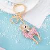 Keychain Alloy Electroplated Three-Dimensional Goat Key Chain with Colorful Rhinestones Lobster Clasp Key Ring Bag Accessories