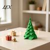 Small Xmas Tree for Office 3D Printed Pleated Christmas Ornament, Wavy Desktop Modern Holiday Sculpture Decoration with Star Topper Home Decor