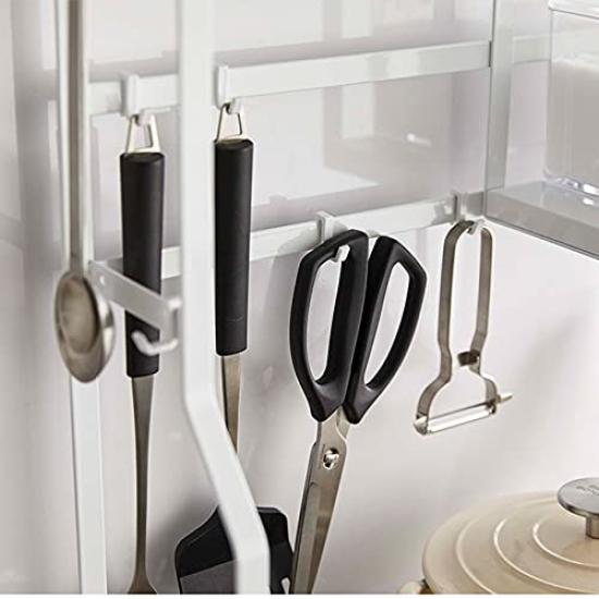 Боковая полка для плиты Yamazaki Jitsugyo 5235, черная, с крючком для приправ, прибл.. Ш53XГ15.3XВ51см