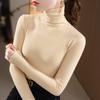 High Neck Undercoat Women's Double Sided Brushed Long Sleeve T-Shirt Warm Keeping Top Elegant and Comfortable Women's T-Shirt
