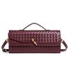 Horizontal Woven Organ Bag Trendy Portable Messenger Bag New Soft Leather Baguette Women's Bag
