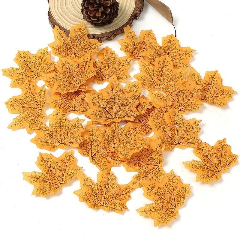 50/100 шт. Искусственные шелковые листья клена Осенние поддельные листья Гирлянда Кленовые листья Лиана День благодарения Хэллоуин Свадебная вечеринка Декор