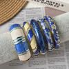 Dripping Oil Enamel Cuff Bracelet Flower Geometric Cloisonne Bangle Retro Wide Cuff Bangle  Women