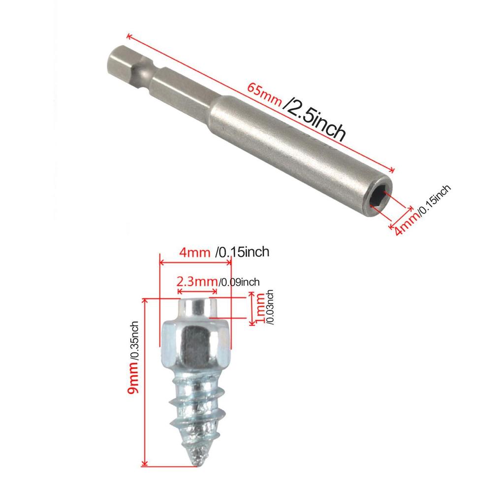 100 Count Tire Studs for Snow And Ice, Carbide Screws Vehicles