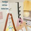 Dorm Bedside Hanging Hook: No-Drill Bunk Clothes Hanger & Storage Rack.
