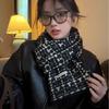 Black and White Plaid Scarf Women's Autumn and Winter Versatile High-end Scarf Student Warm and Cold-proof Couple