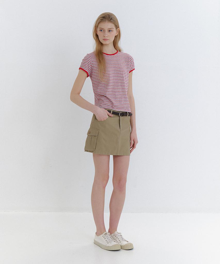 Laminez Pocket Cargo Skirt - Beige