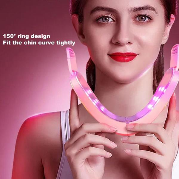 Устройство для лифтинга лица Светодиодная фотонная терапия Вибрационный массажер для похудения лица V Лицо Подбородок Щека Подтяжка Тонкая маска Лифтинг лица Истончение Укрепление