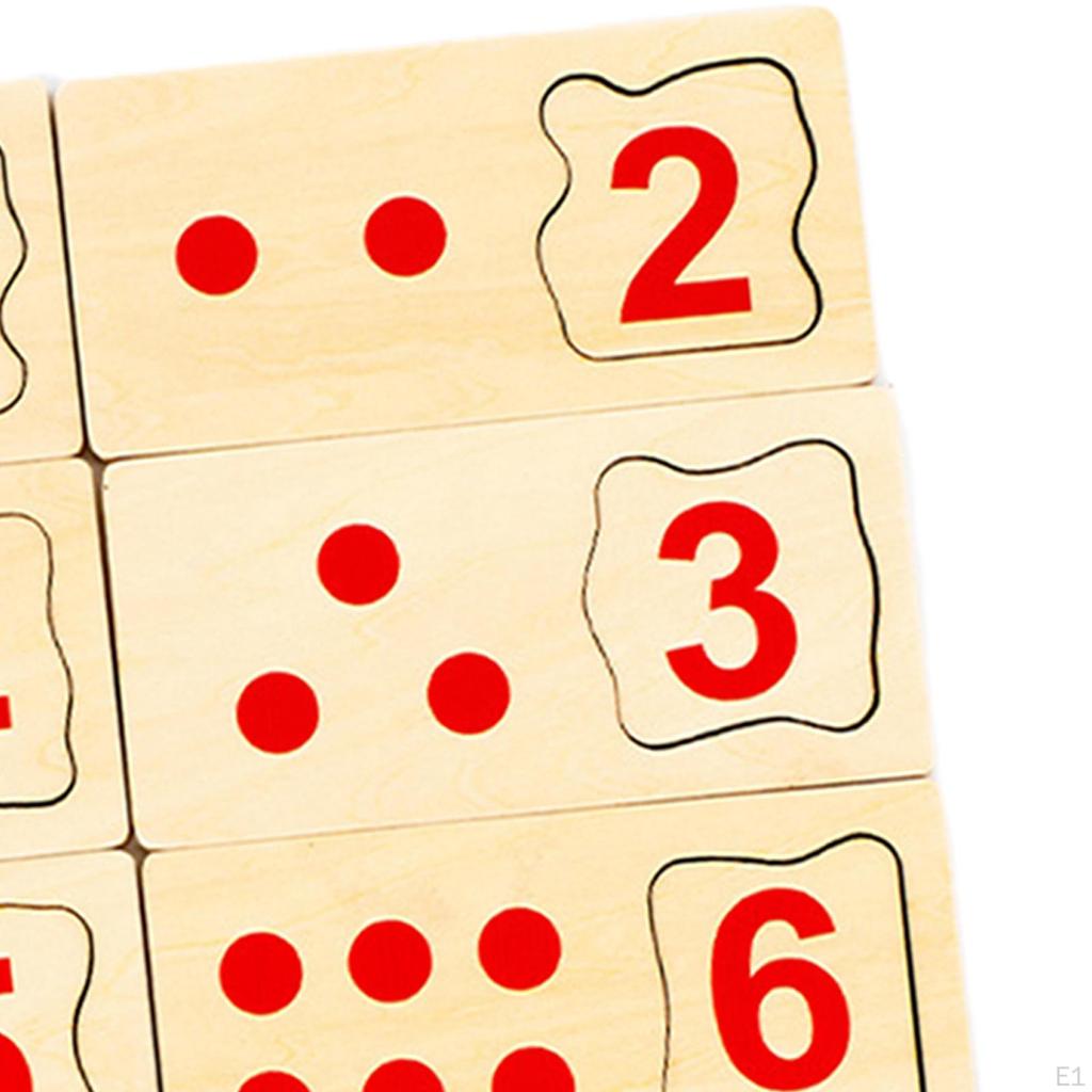 10x Wooden Counting Blocks Puzzles Matching Game Mathematics Enlightenment Math Manipulatives