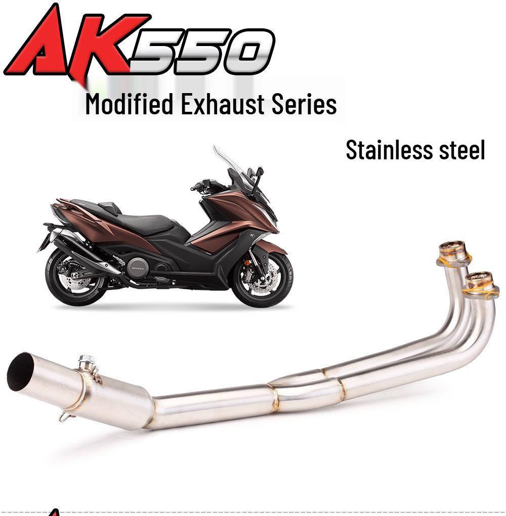 Модификация выхлопной трубы для KYMCO AK550: Неразрушающая установка с прямым креплением для модифицированной передней части