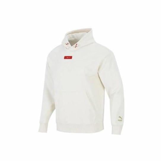 Puma Мужская белая вязаная спортивная толстовка с капюшоном, теплая
