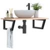VidaXL Wall-mounted Vanity Shelf Steel and Solid Oak Wood 3302599