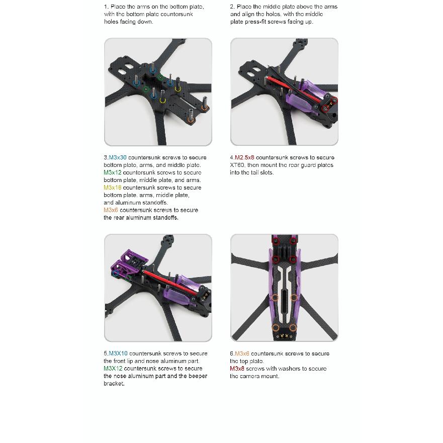 Axisflying MANTA 5 SE V2 Frame kit Performance Evolved - Enjoy Every Flight /DC/Squashed X Recommended 2207/ 2505 Series Motor