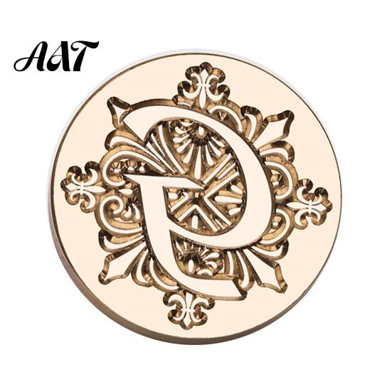 Wax Seal Stamp Head Iris A-Z Initial Alphabet Head, Brass Engraved Stationery Sealing for Wedding Invitations Envelopes Journal Gift Packaging