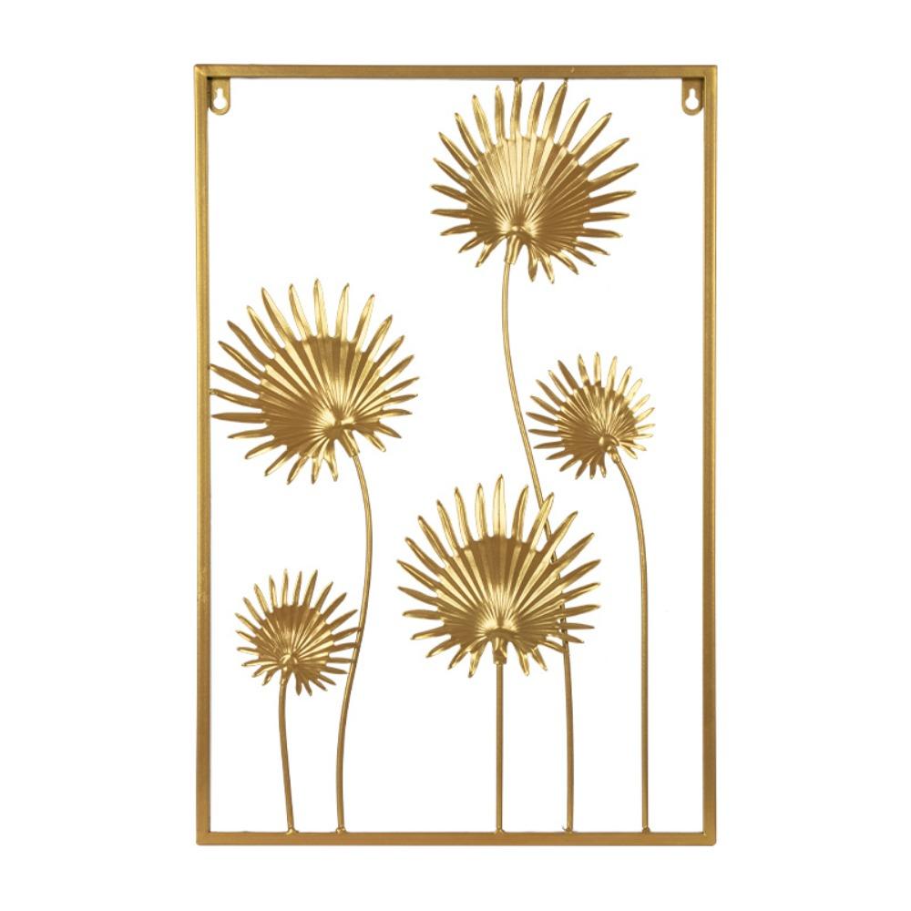 Настенное украшение в форме листа Золотые металлические подвески Новые декоративные настенные полки Гостиная