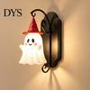 Autumn Wall Ornament Cute Ghost Light, Wizard Hat Lamp, Decorative Night Light for Kids Mount Lamp Halloween Home Hallway Entrance Bedroom Decor