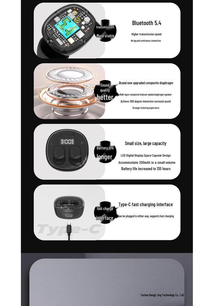 2026 Ultra-Small Wireless Bluetooth Earbuds with Noise Cancelling & Long Battery Life