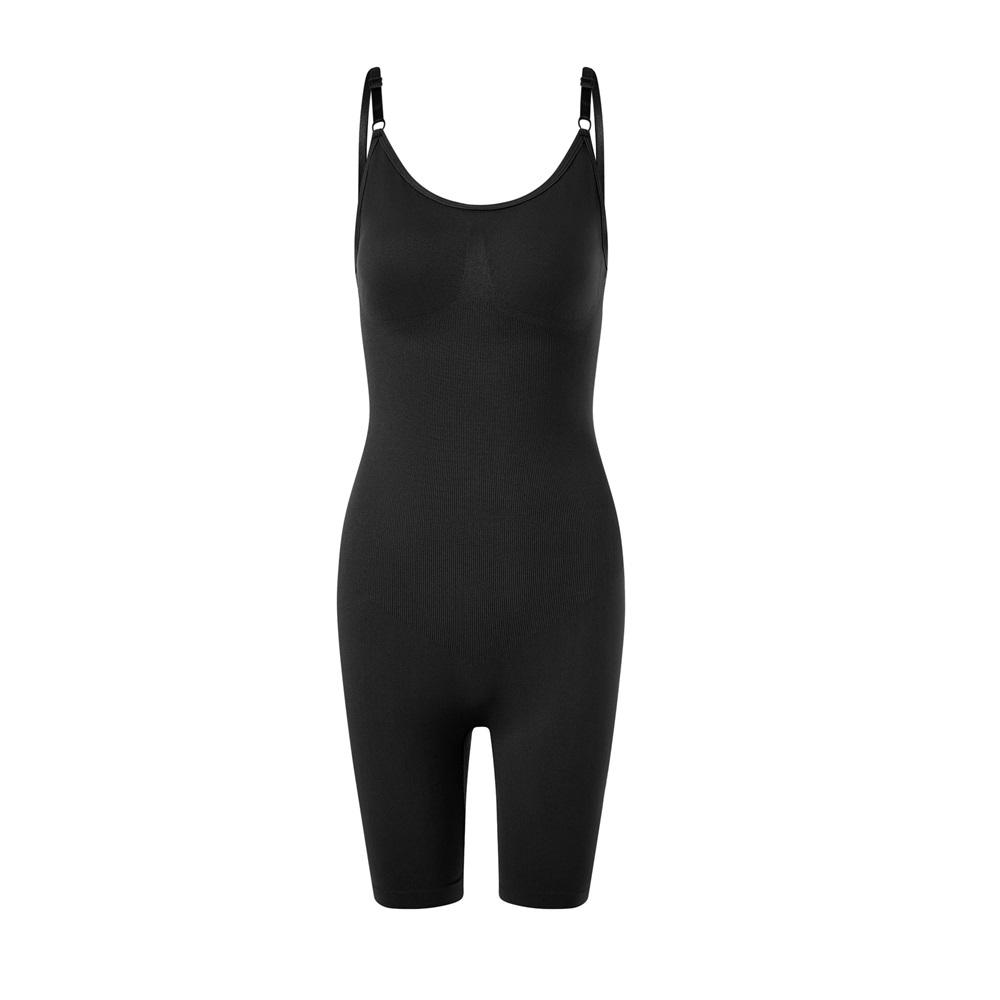 Women's Seamless Full Body Shapewear Bodysuit, Tummy Control Mid Thigh Shaper with Adjustable Straps, Plus Size Slimming Bodysuit for Daily Wear