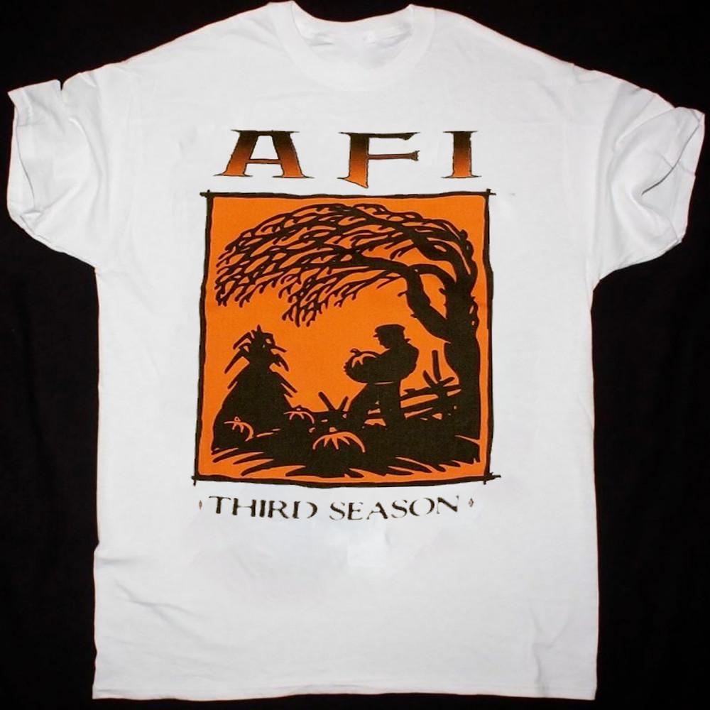 Винтажная футболка AFI Band Подарок для фанатов Хлопок Белый Полный размер Мужская Женская Рубашка Унисекс Футболка