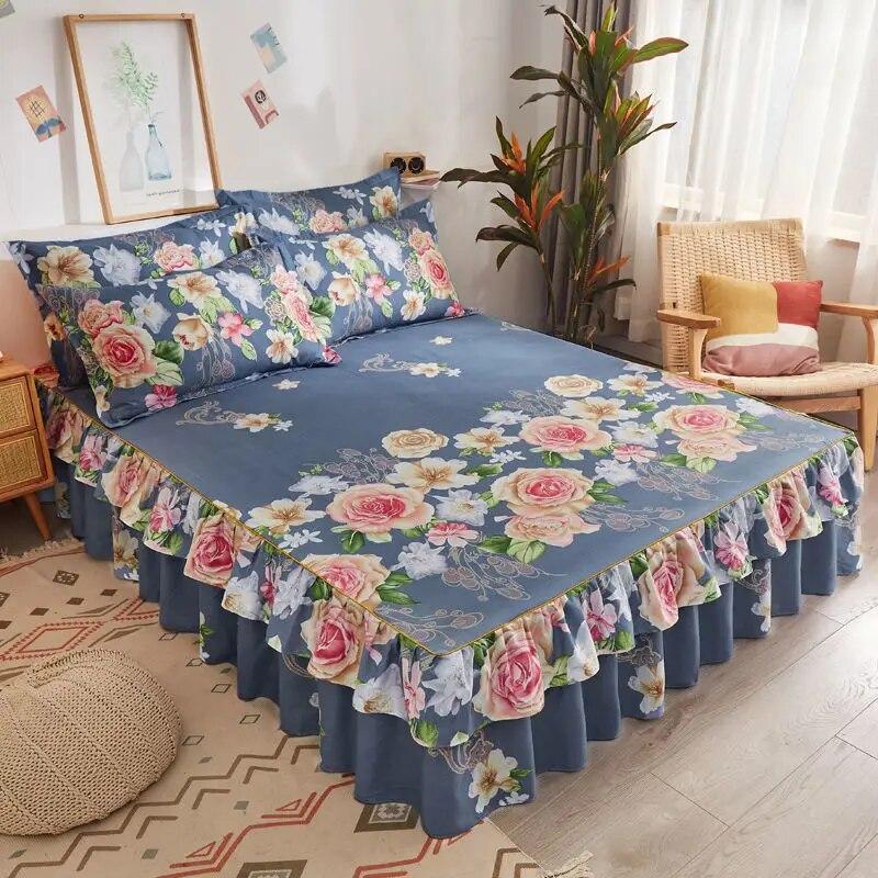 Korean Version Bed Skirt Style Single Piece Bed Sheets Bed Covers Mattresses Anti Slip Protective Covers Dust Covers
