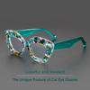 New Fashion Personalized Luxury Thick Frame Cat Eye Women'S Reading Glasses Retro Neutral Transparent Anti Blue Light Glasses