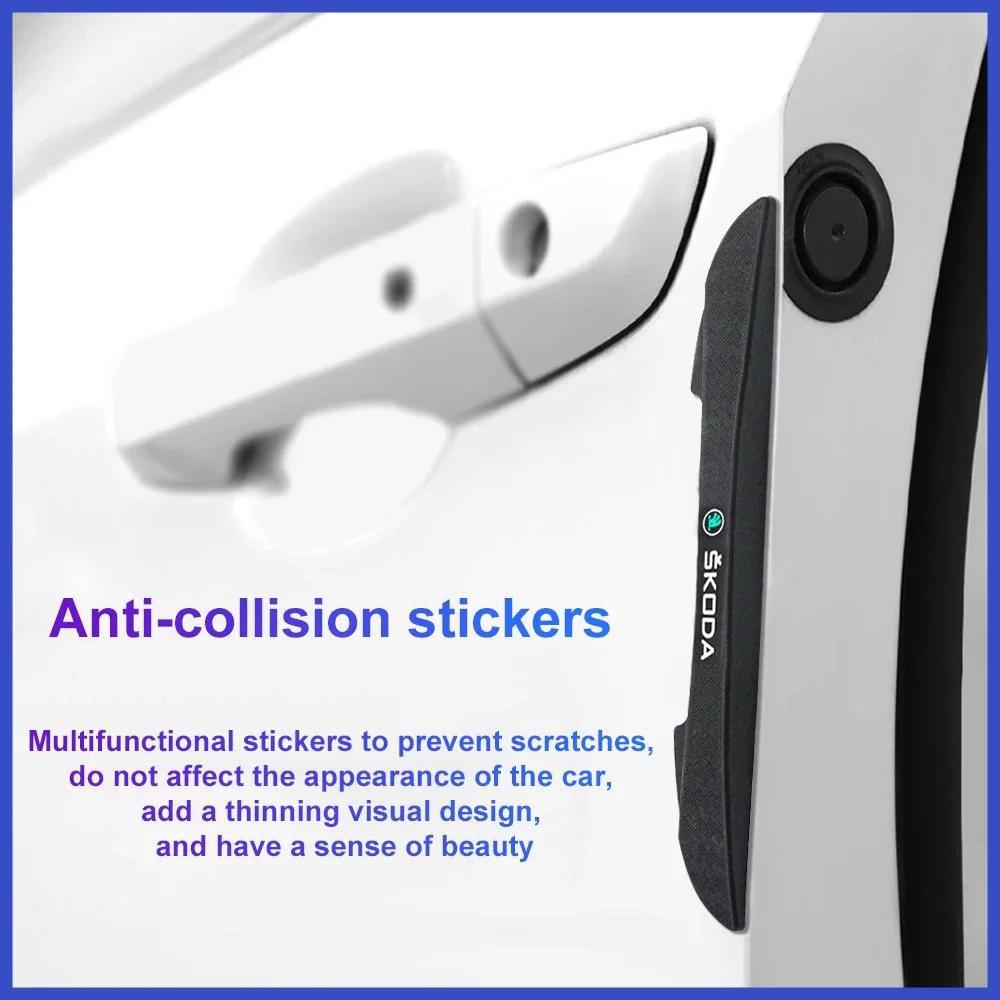 EMIW1 4Pcs Auto Car Door Edge Protection Stickers  Molding Protection Strip Anti Collision Strips Guards Buffer Trim  For Skoda Yeti