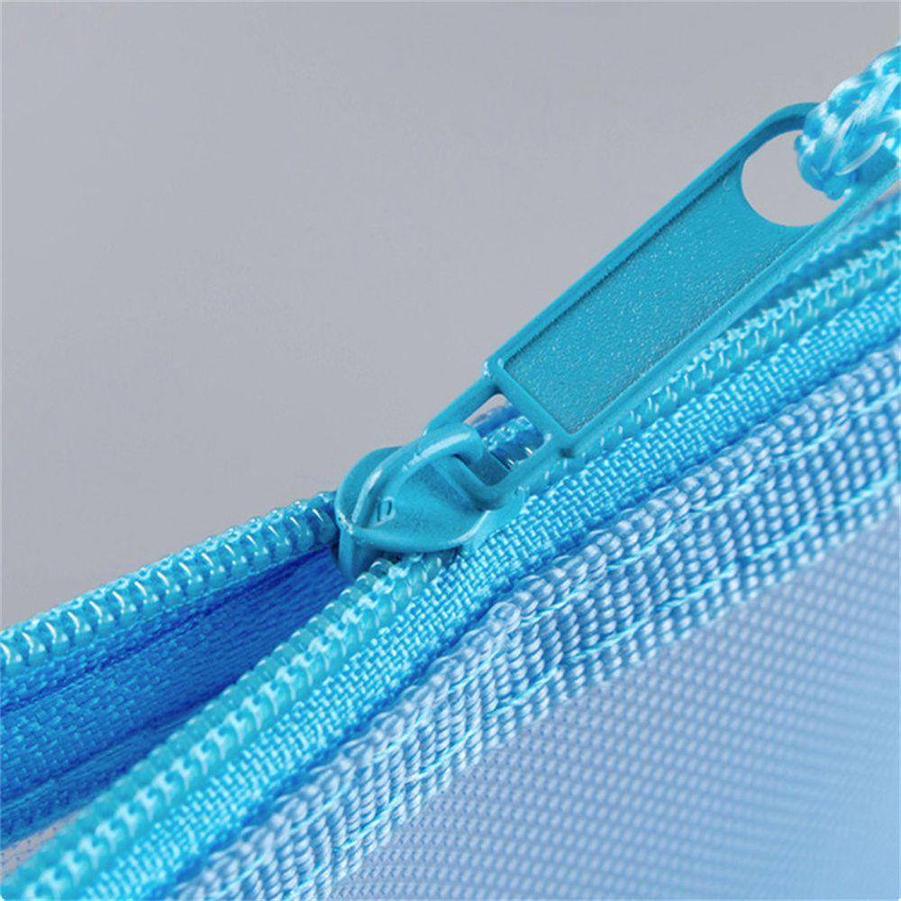 Storage Bags Coin Purse Transparent Mesh Zipper Case File Folders Document Bag Zipper Pouch