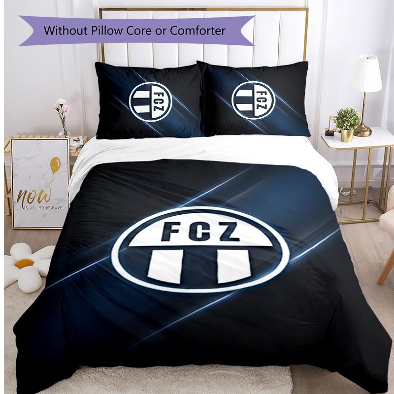 FC Zürich Printed 3PCS Bedding Set Breathable Duvet Cover with Pillowcases Decorative Bed Linen for Bedroom Home