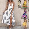 Polyester Floral Slip Dress With Vneck Sleeveless Design For Summer Casual Wear