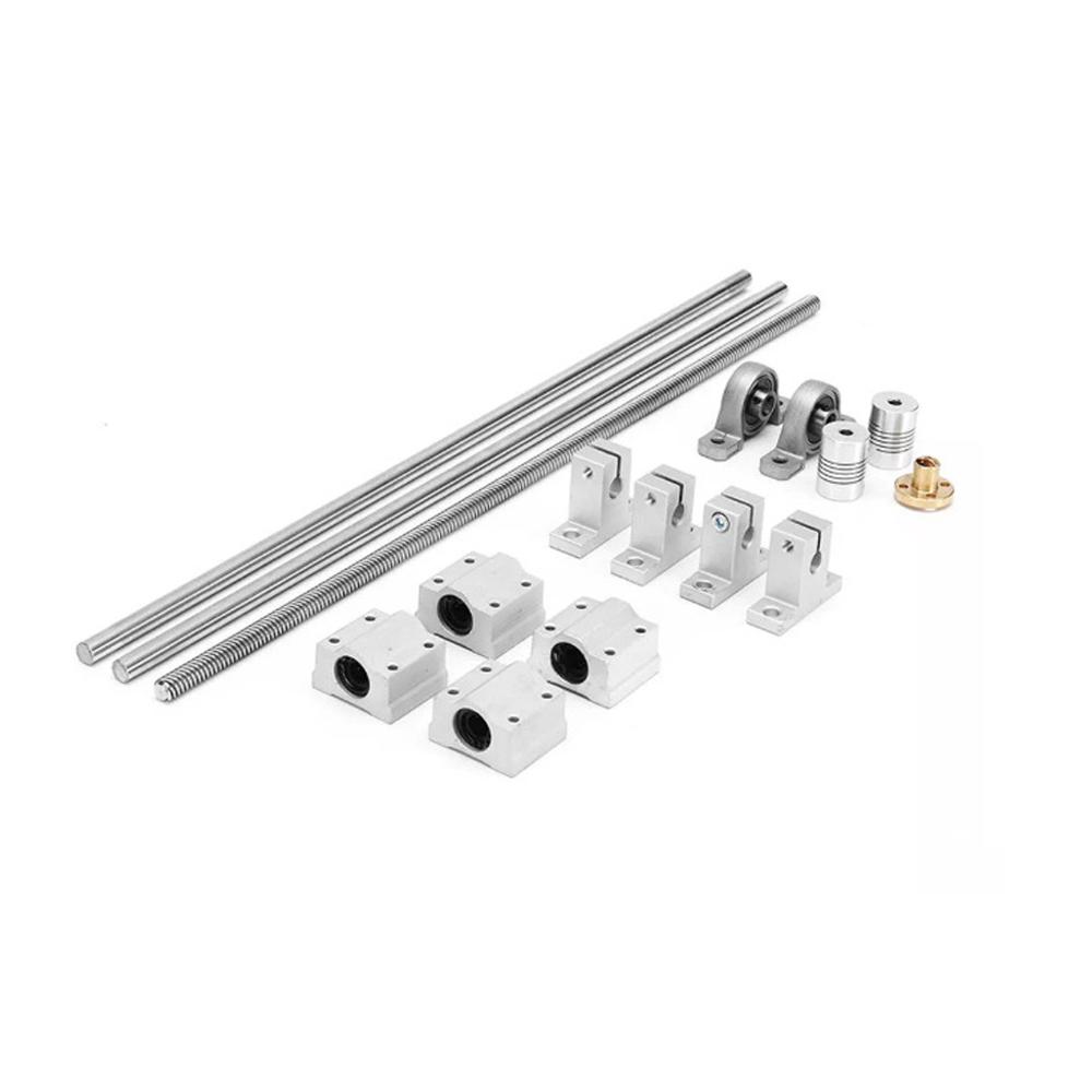 Набор из 15 штук 400 мм Оптическая ось Направляющие Опорные корпуса Подшипников Линейная рейка Опора вала Набор винтов