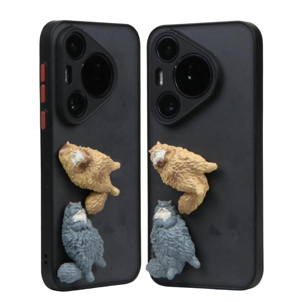 4pcs Cute Cartoon Sleeping Cat Model Ornament Set Accessories Decoration