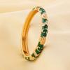 New Colorful Bangle Bracelet Gold Plated Chinese Style Enamel Flower Bracelet Elegant Handmade Cuff Bracelet Women