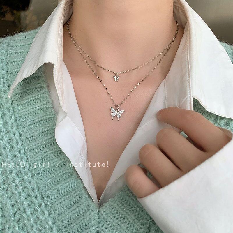 Ожерелье для женщин, роскошный бант, бабочка, кристалл, колье с кисточкой, цепочка на ключицы, аксессуары, ювелирные изделия