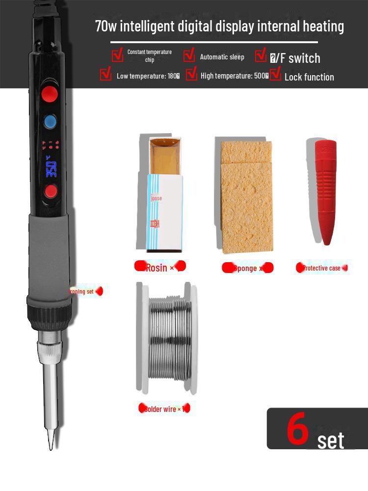 Электрический паяльник Green Forest с регулируемой температурой — высокая мощность, внутренний нагрев, постоянная температура, для домашнего и студенческого использования.
