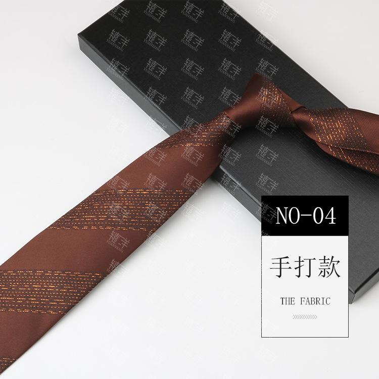 Tie Wedding Groom Business Men Retro Pattern Dress Burgundy Hand Style 8Cm Hand Tie