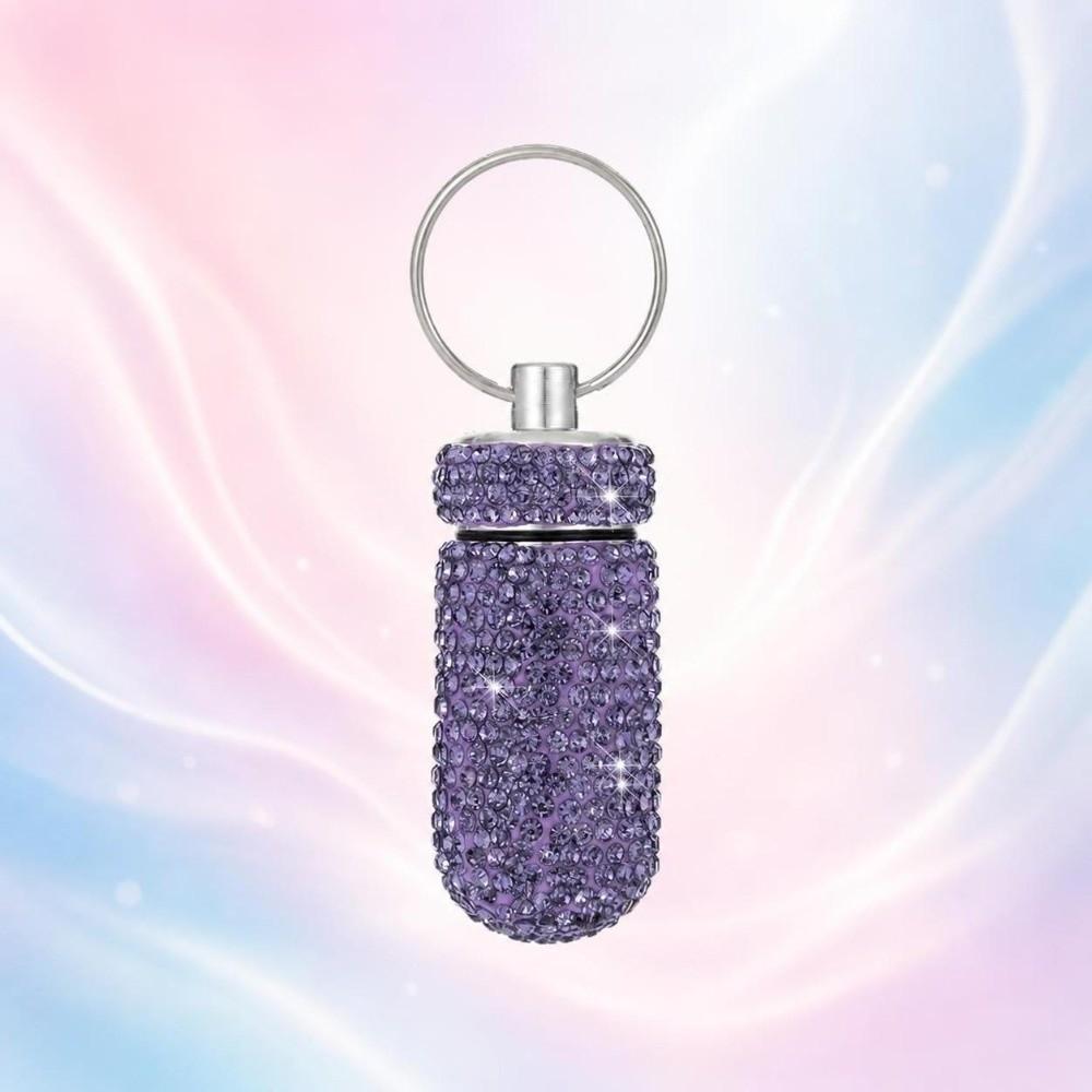 Waterproof Rhinestone Pill Holder Sparkly Portable Pill Case  Outdoor Travel